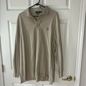 Polo by Ralph Lauren Men's Oatmeal Beige Long Sleeve Shirt Classic Fit,‎ XXL